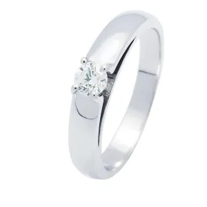 Solitaire en or blanc serti d'un diamant.