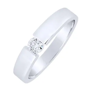 Solitaire en or blanc serti d'un diamant