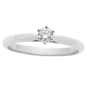 Solitaire en or blanc serti d'un diamant.