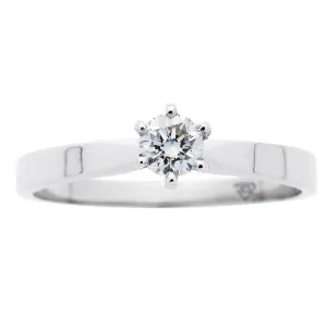 Solitaire en or blanc serti d'un diamant.