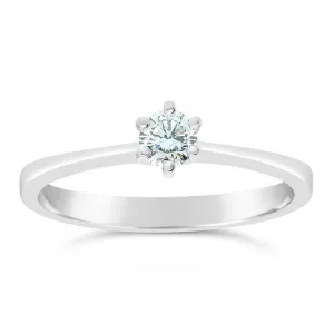 Solitaire en or blanc serti d'un diamant.