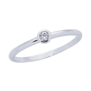 Solitaire en or blanc serti d'un diamant.