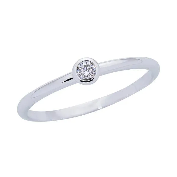 Solitaire en or blanc serti d'un diamant.