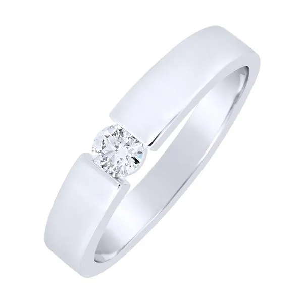 Solitaire en or blanc serti d'un diamant