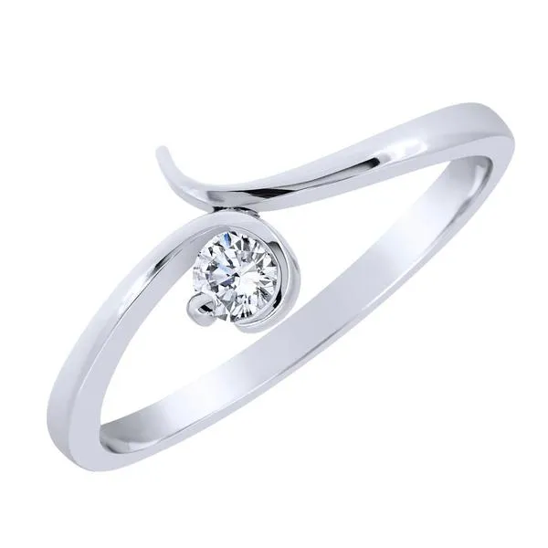 Solitaire en or blanc serti d'un diamant.
