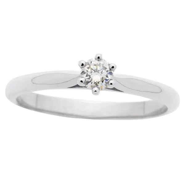 Solitaire en or blanc serti d'un diamant.