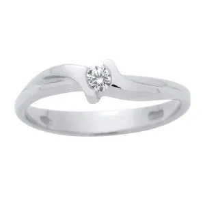 Solitaire en or blanc serti d'un diamant.
