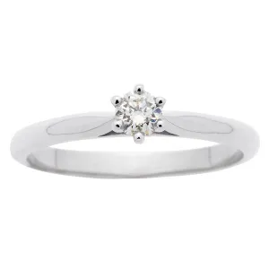 Solitaire en or blanc serti d'un diamant.