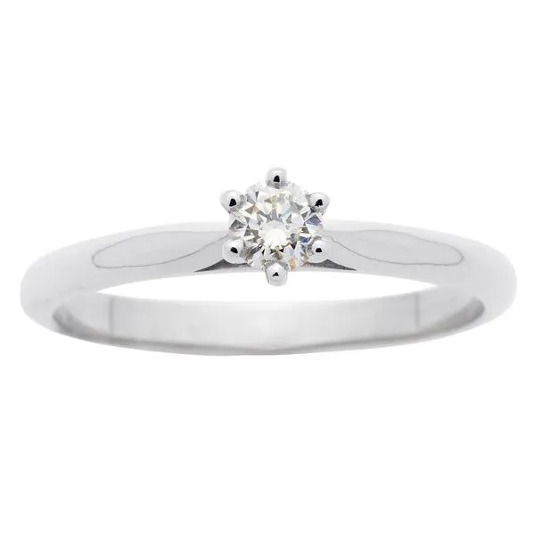 Solitaire en or blanc serti d'un diamant.
