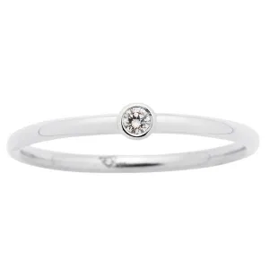 Solitaire en or blanc serti d'un diamant.