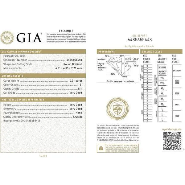 Solitaire en or jaune diamant certifi GIA
