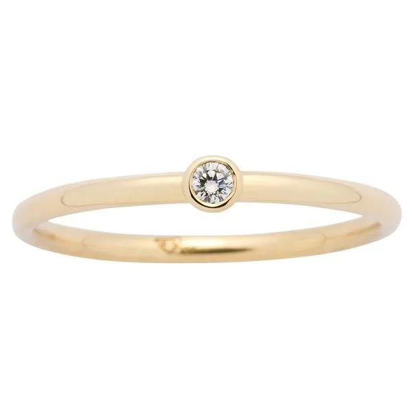 Solitaire en or jaune serti d'un diamant.