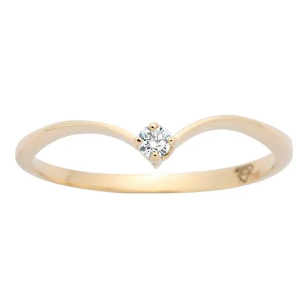 Solitaire en or jaune serti d'un diamant.