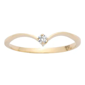 Solitaire en or jaune serti d'un diamant.