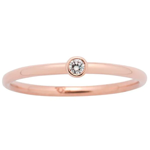 Solitaire en or rose serti d'un diamant
