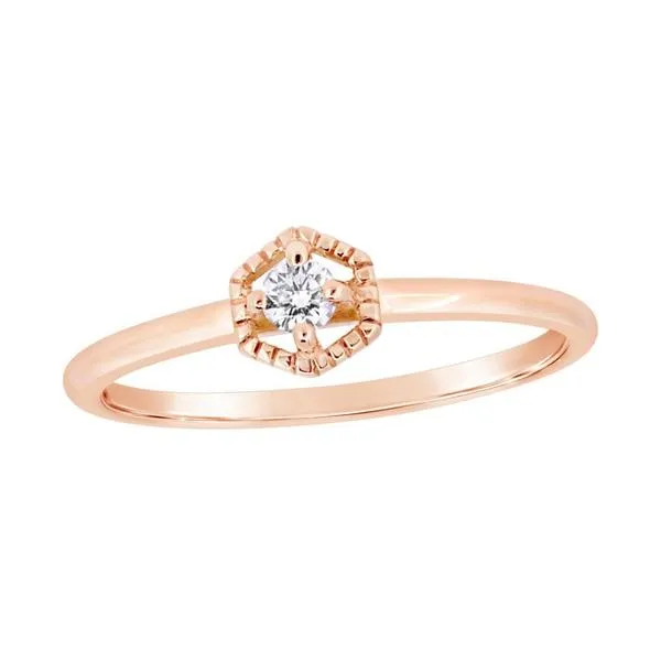 Solitaire en or rose serti d'un diamant.
