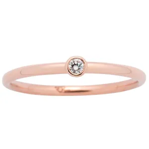 Solitaire en or rose serti d'un diamant