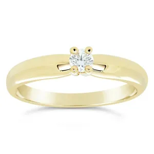 Solitaire or jaune serti d'un diamant