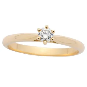 Solitaire or jaune serti d'un diamant