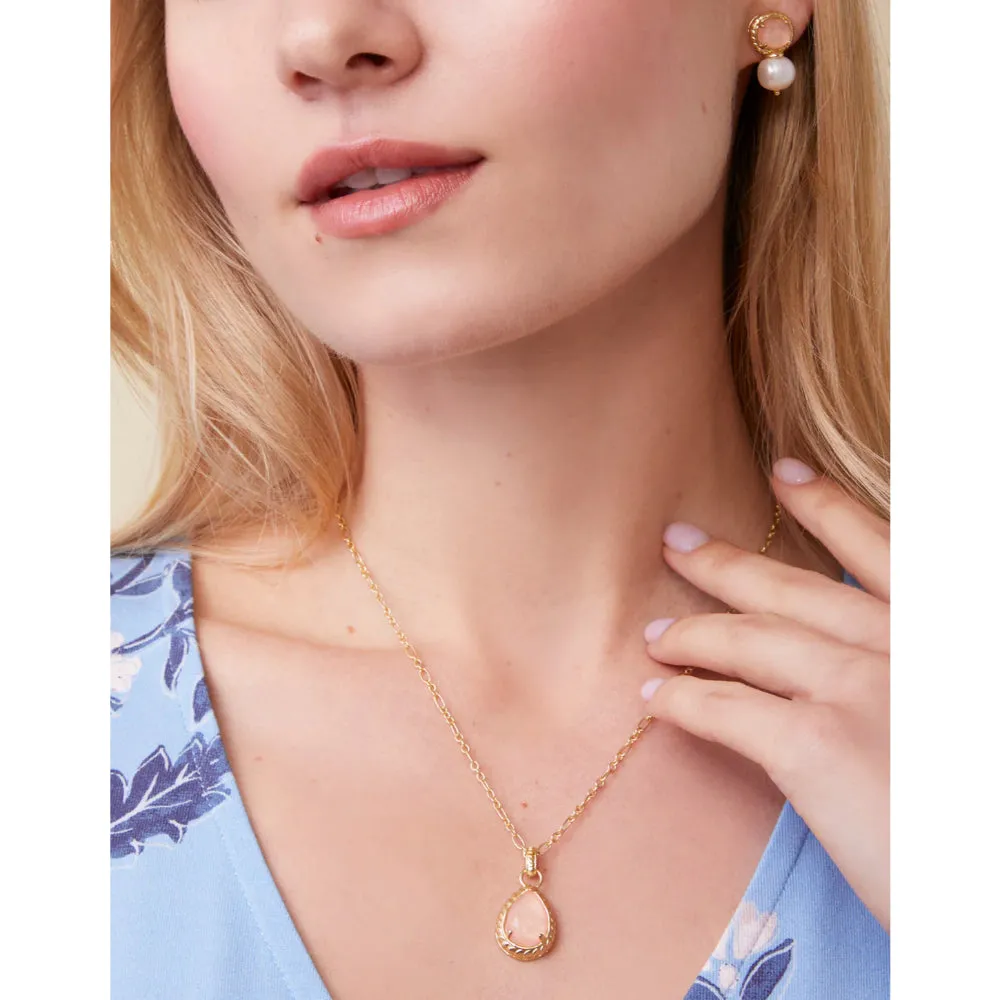 Spartina 18" Karina Teardrop Necklace - Peach