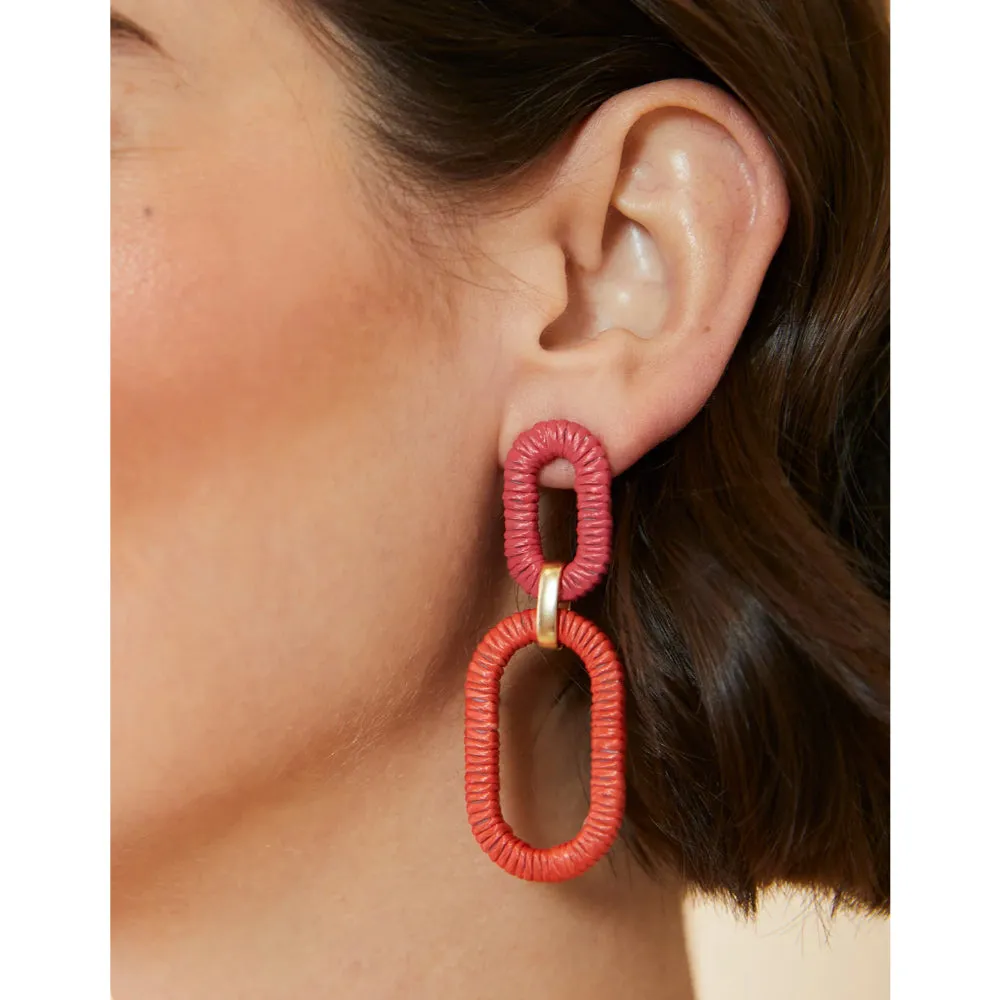 Spartina Link Earrings - Red