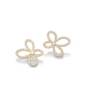 Spartina Louise Flower Crystal Stud Earrings