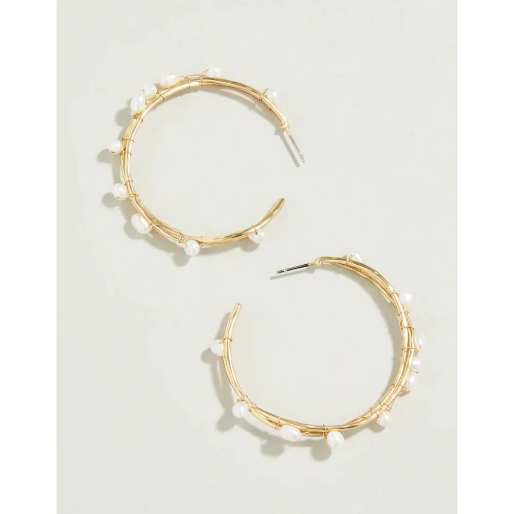 Spartina Swell Hoop Earrings Pearl