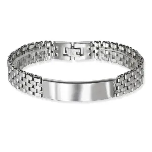Stainless Steel Watch Style with Bar Bracelet, 8.5"