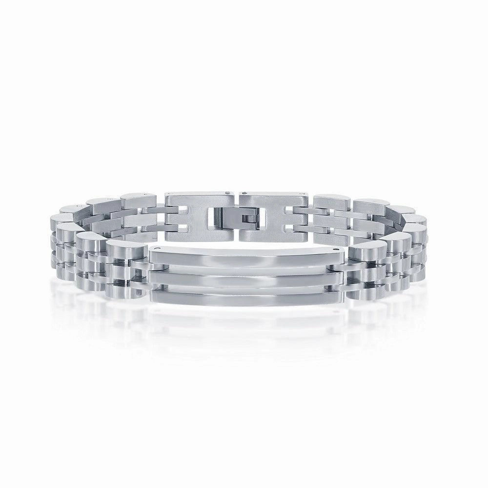 Stainless Steel Linked ID Bracelet, 8.5"