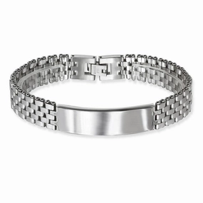 Stainless Steel Watch Style with Bar Bracelet, 8.5"