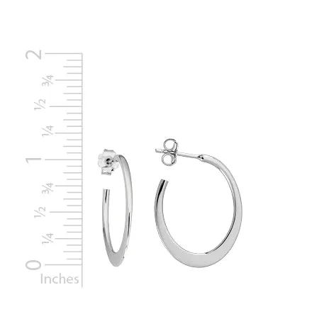 Sterling Silver 27mm Oval Hoop Earrings