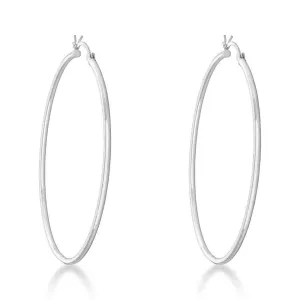 Sterling Silver 2x60mm High-Polished Hoop Earrings