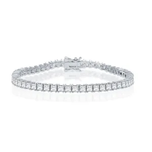 Sterling Silver 3mm Square Tennis Bracelet, 7.5"
