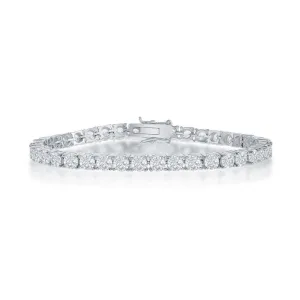 Sterling Silver 4mm Prong-Set Round CZ Tennis Bracelet, 7.5"