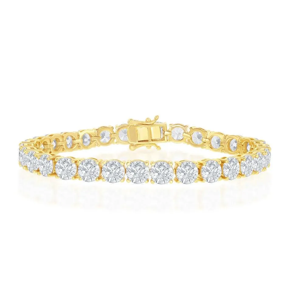 Sterling Silver 6mm Prong-Set Round CZ Tennis Bracelet, 7.5"