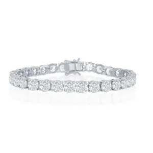 Sterling Silver 6mm Prong-Set Round CZ Tennis Bracelet, 7.5"
