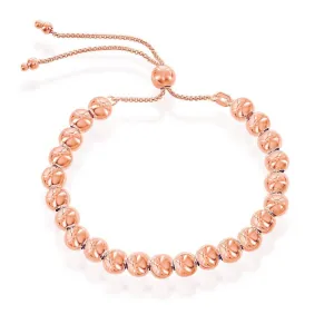 Sterling Silver 6mm Round Beads Adjustable Bolo Bracelet