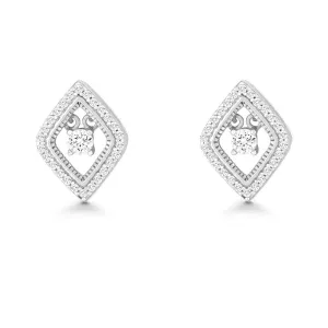Sterling Silver Dancing Diamond Shaped Earrings
