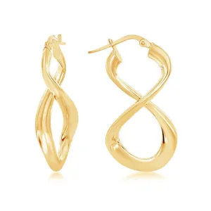 Sterling Silver Gold Plated Large Script Infinity Design Earrings