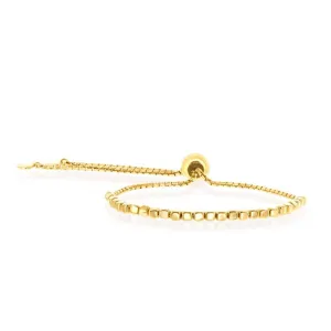 Sterling Silver GP Square Beaded Adjustable Bolo Bracelet
