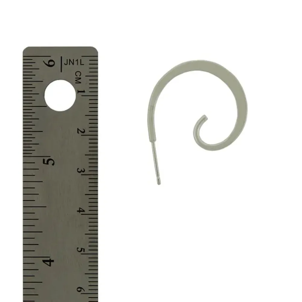 Sterling Silver Graduated Curl Hoops
