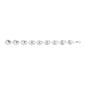 Sterling Silver Heavy Scallop Shelll Bracelet