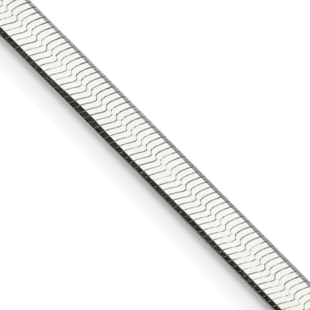 Sterling Silver Herringbone Chain Necklace, 24"