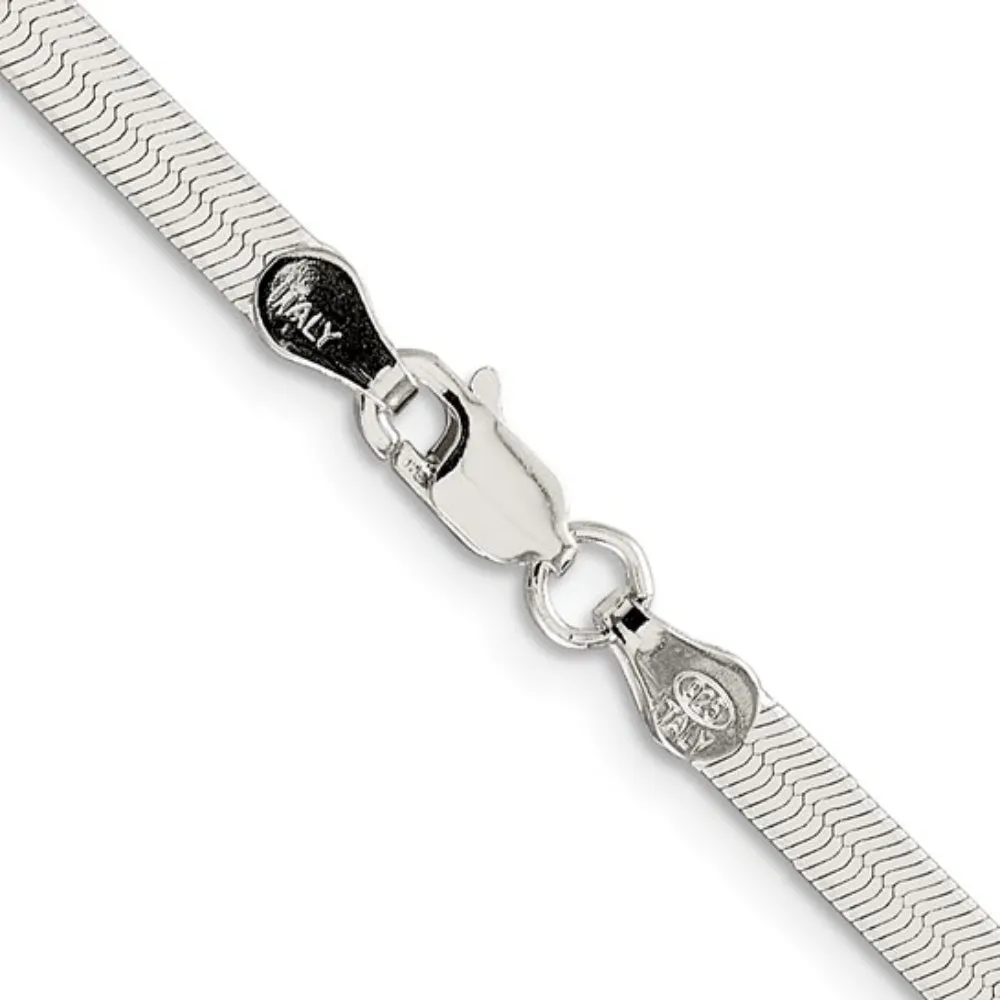 Sterling Silver Herringbone Chain Necklace, 24"