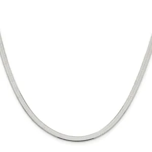 Sterling Silver Herringbone Chain Necklace, 24"