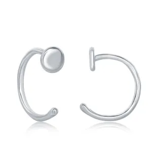 Sterling Silver High Polish Mini Disc Cuff Earrings