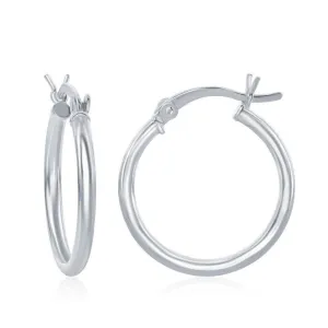 Sterling Silver High-Polished Hoop Earrings, 2 x 25 mm