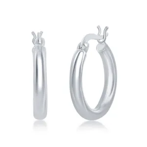 Sterling Silver High-Polished Hoop Earrings, 3 x 20 mm