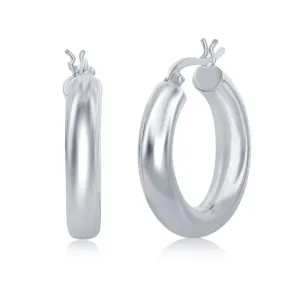 Sterling Silver High-Polished Hoop Earrings, 5 x 25 mm