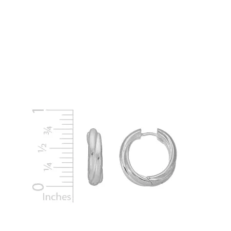 Sterling Silver Hinged Twist Hoop Earrings